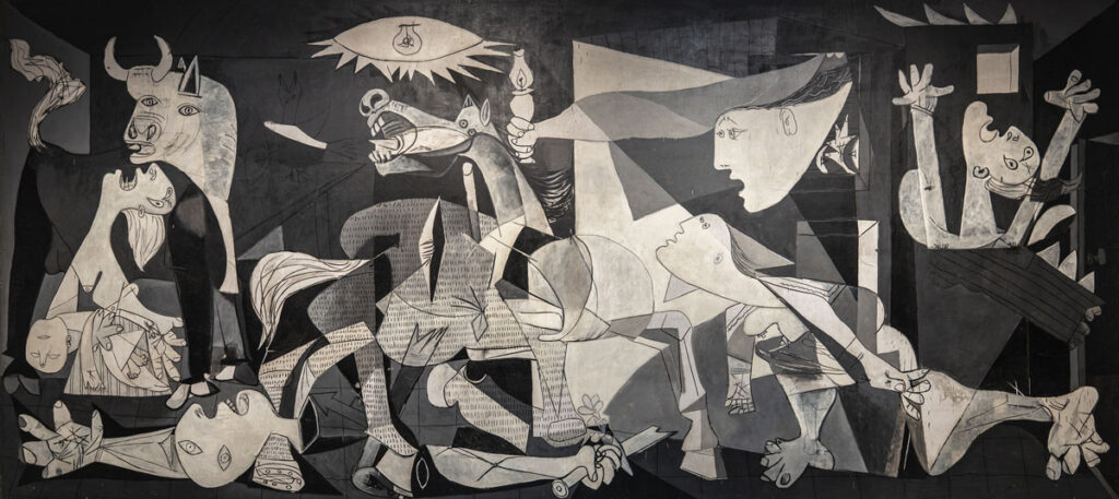 Guernica (1937) by Pablo Picasso. Oil on canvas. Collection of the Museo Reina Sofía, Madrid.