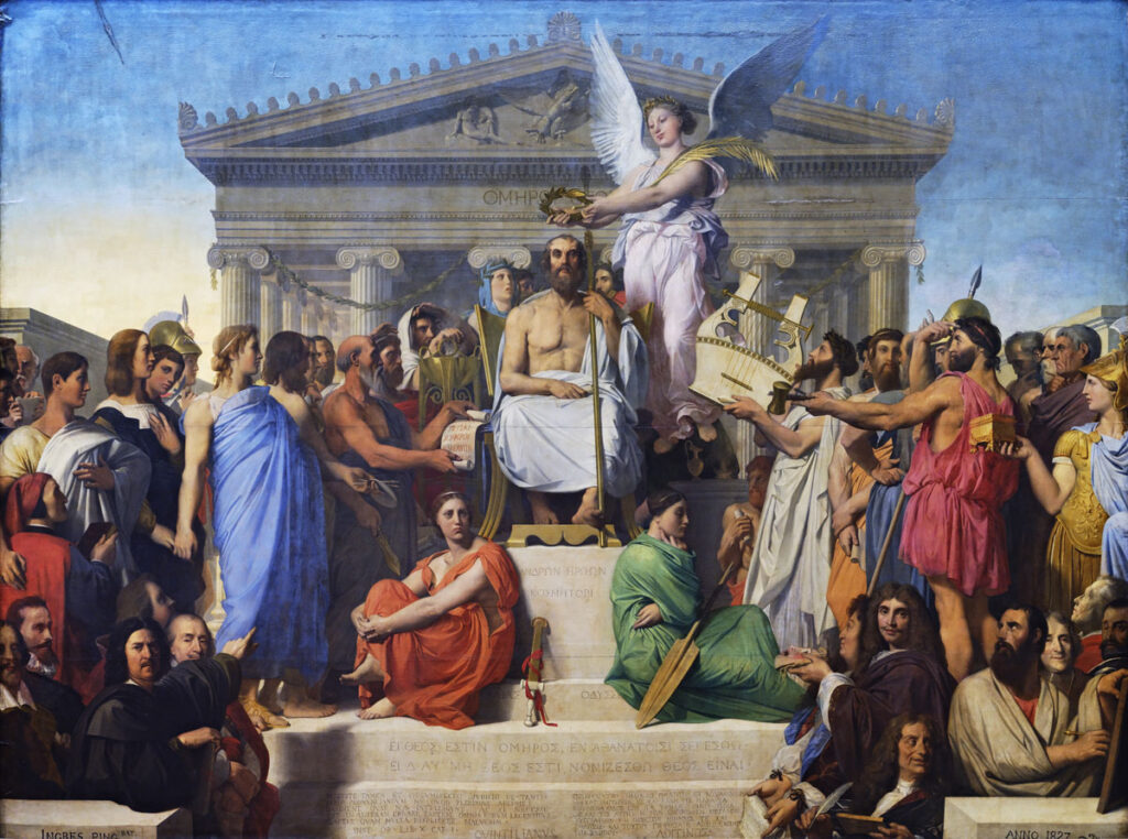 The Apotheosis of Homer, Jean-Auguste-Dominique Ingres, oil on canvas, 1827. Louvre Museum, Paris.